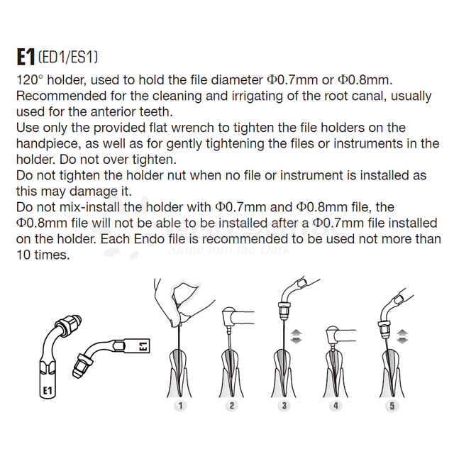 Endodontics Tip E1 for Anterior Teeth compatible EMS Woodpecker